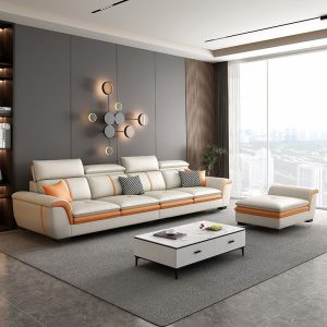 Sofa Công nghệ Sofa vải phòng khách hiện đại đơn giản đẹp sang trọng phong cách kiểu Italy Sofa vải đơn giản phòng nhỏ Ghế dài đơn giản - Hình 3