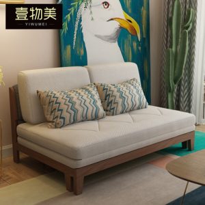 Sofa Công nghệ vải gỗ rắn giường Sofa giường đôi sử dụng có thể gấp lại 1,5 mét phòng khách đôi phòng nhỏ ba người 1,8 ngồi ngả lưng đẩy kéo