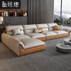 Sofa da đơn giản kiểu kiểu Italy Sofa da đơn giản hiện đại Phòng khách Bắc Âu sang trọng gia đình lớn và nhỏ Sofa da