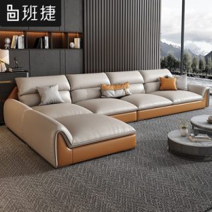 Sofa da đơn giản kiểu kiểu Italy Sofa da đơn giản hiện đại Phòng khách Bắc Âu sang trọng gia đình lớn và nhỏ Sofa da