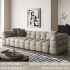 Sofa da marshmallow phòng khách đẹp hiện đại sang trọng lớp trên cùng da bò kiểu Italy Sofa mây vuông đơn giản phong cách Pháp