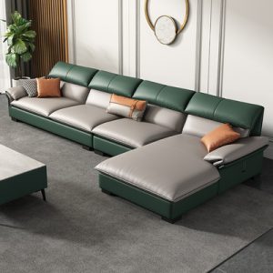 Sofa da phòng khách đơn giản hiện đại kích thước gia đình đồ nội thất nappa da bò lớp đầu tiên Ghế Sofa da nghệ thuật