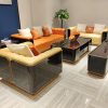 Sofa da sáng kiểu kiểu Italy phòng khách hiện đại mẫu biệt thự Châu Âu nội thất phòng khách mẫu gia đình lớn Bentley gia đình