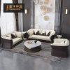 Sofa da sang trọng màu sáng hiện đại Mẫu nhà kiểu kiểu Italy Hồng Kông màu đỏ ròng Sofa da Bentley Touareg TURRI