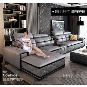 Sofa đầu lớp da bò phòng nhỏ phòng khách góc Sofa da nghệ thuật nội thất Sofa đơn giản hiện đại