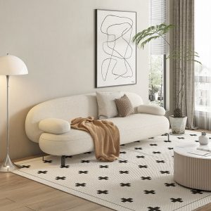 Sofa đẹp Sang Trọng Cừu Nhung Nhà Ghế Sofa Phòng Khách Bắc Âu Hiện Đại Cửa Hàng Quần Áo Nhà Thiết Kế Hàng Thẳng Tiếp Nhận Lưới Ghế Sofa Màu Đỏ - Hình 2