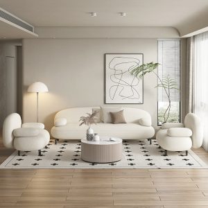 Sofa đẹp Sang Trọng Cừu Nhung Nhà Ghế Sofa Phòng Khách Bắc Âu Hiện Đại Cửa Hàng Quần Áo Nhà Thiết Kế Hàng Thẳng Tiếp Nhận Lưới Ghế Sofa Màu Đỏ - Hình 3