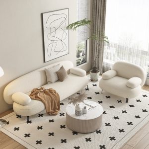 Sofa đẹp Sang Trọng Cừu Nhung Nhà Ghế Sofa Phòng Khách Bắc Âu Hiện Đại Cửa Hàng Quần Áo Nhà Thiết Kế Hàng Thẳng Tiếp Nhận Lưới Ghế Sofa Màu Đỏ