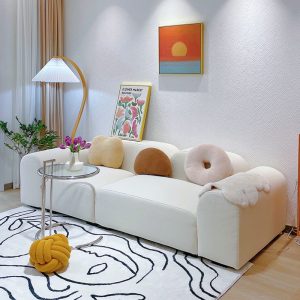 Sofa đẹp Sofa phòng nhỏ mô-đun đậu phụ kiểu Nhật bánh mì kem ins gió homestay phòng khách đơn giản phòng ngủ vải - Hình 2