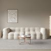 Sofa Đồ nội thất Murray Sofa retro kiểu Pháp phòng nhỏ phòng khách màu kem wabi-sabi gió cừu nhung boba Sofa vải
