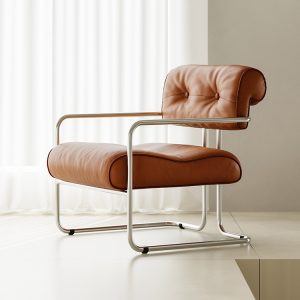 Sofa Đơn Da Cao Cấp Khung Inox Kiểu Ý Cho Phòng Khách - Hình 2