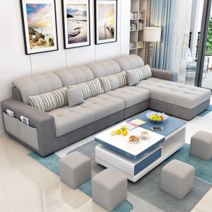 Sofa Đơn Giản Hiện Đại Sofa Vải Có Thể Tháo Rời và Có Thể Giặt Đồ Nội Thất Phòng Khách Hộ Gia Đình Lớn Và Nhỏ Sofa Vải Hoàn Chỉnh - Hình 2