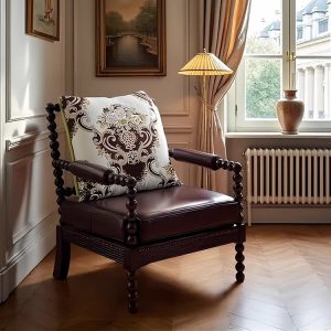 Sofa Đơn Gỗ Óc Chó Cao Cấp Vintage Kiểu Mỹ - Hình 2