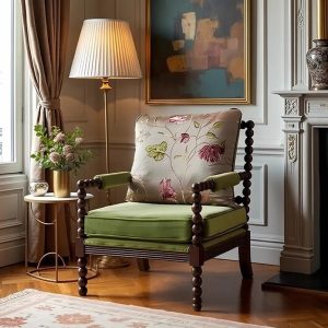 Sofa Đơn Gỗ Óc Chó Cao Cấp Vintage Kiểu Mỹ