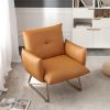 Sofa Đơn Mạ Titan Chất Liệu Da Bò Cao Cấp Italia
