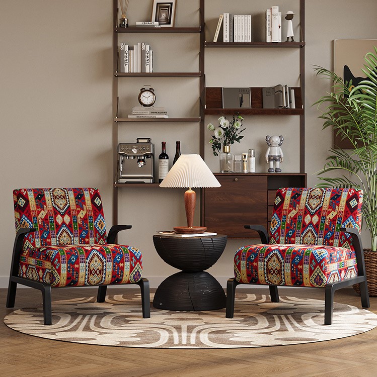 Sofa Đơn Vải Jacquard Họa Tiết Thổ Cẩm Wabi-Sabi - Hình 3 Sofa Đơn Vải Jacquard Họa Tiết Thổ Cẩm Wabi-Sabi - Hình 3
