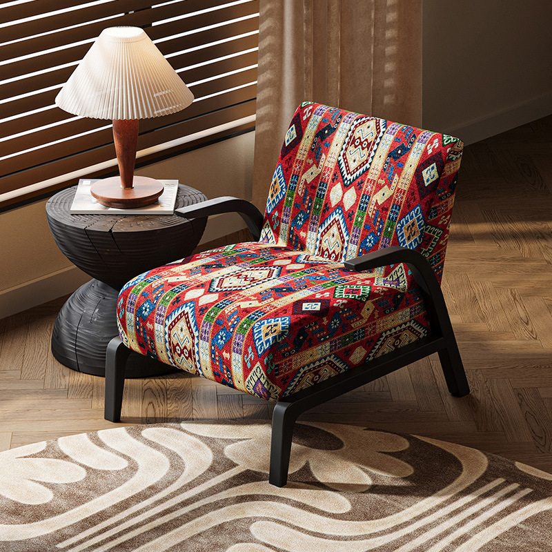 Sofa Đơn Vải Jacquard Họa Tiết Thổ Cẩm Wabi-Sabi Sofa Đơn Vải Jacquard Họa Tiết Thổ Cẩm Wabi-Sabi