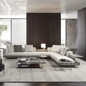 Sofa Fuworth Phòng khách đơn giản kiểu kiểu Italy hiện đại vải góc nhẹ gia đình sang trọng có kích thước có thể tháo rời và giặt được Ghế Sofa - Hình 2