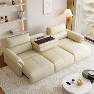 Sofa Giường Sofa điện đa năng nội tuyến phòng nhỏ đơn giản hiện đại có điều khiển từ xa Ghế Sofa khoang ngủ hạng nhất bằng da bò lớp trên cùng