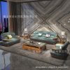 Sofa Gỗ vàng đen dày da bò thật lớp đầu 124 Ghế Sofa hình chữ U gia đình vừa và lớn biệt thự kiểu Trung Quốc mới gỗ gụ bộ cao cấp