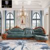 Sofa góc voi Châu Âu gỗ rắn đồ nội thất phòng khách nhỏ gỗ mun Sofa da sáng tạo phòng nhỏ kiểu Mỹ