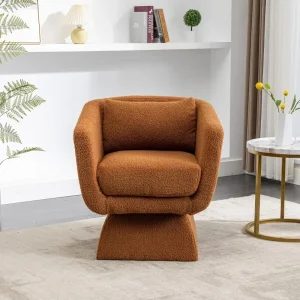 Sofa góc xoay thoải mái Câu lạc bộ 360 độ, Ghế giải trí cho phòng ngủ Phòng khách Phòng chờ Văn phòng khách sạn, Caramel - Hình 3