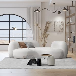 Sofa Hiện Đại Nhỏ Gọn Sofa Vải Sáng Tạo Nhà Phòng Khách Nhiều Người Sofa Ghế Khách Sạn Thẩm Cừu Sofa Nhung - Hình 2