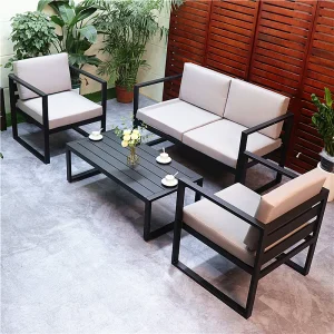 Sofa Hợp Kim Nhôm Ngoài Trời Khách Sạn Ngoại Ô Sân Chống Nắng Chống Nước Cảnh Quan Sân Vườn Ngoại Ô Giải Trí Bàn Cà Phê Kết Hợp - Hình 4