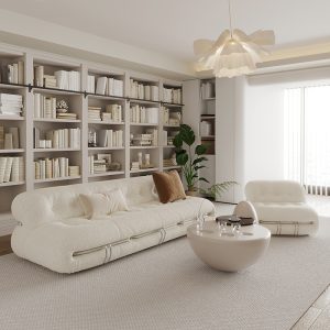 Sofa Kem gió lưới vải đỏ Sofa phòng khách phòng nhỏ hiện đại wabi sabi gió hà mã thép răng Sofa giải trí