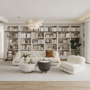 Sofa Kem gió lưới vải đỏ Sofa phòng khách phòng nhỏ hiện đại wabi sabi gió hà mã thép răng Sofa giải trí - Hình 4