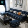 Sofa Kiểu cổ điển Mỹ đồ nội thất sang trọng nhẹ phòng nhỏ Ghế Sofa da hậu hiện đại lớp đầu tiên da bò phòng khách nút kéo