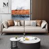 Sofa kiểu Italy đơn giản Sofa da phòng khách hiện đại sang trọng phòng nhỏ lớp đầu tiên da bò Bắc Âu đơn giản ba hoặc bốn người