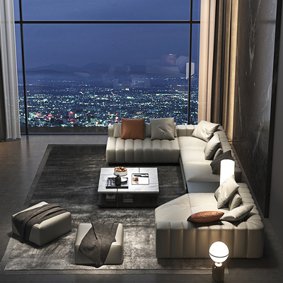 Sofa kiểu Italy đơn giản Sofa da sáng sang trọng phòng khách hiện đại vải gia đình lớn biệt thự phím đàn piano xuống góc Sofa Sofa kiểu Italy đơn giản Sofa da sáng sang trọng phòng khách hiện đại vải gia đình lớn biệt thự phím đàn piano xuống góc Sofa