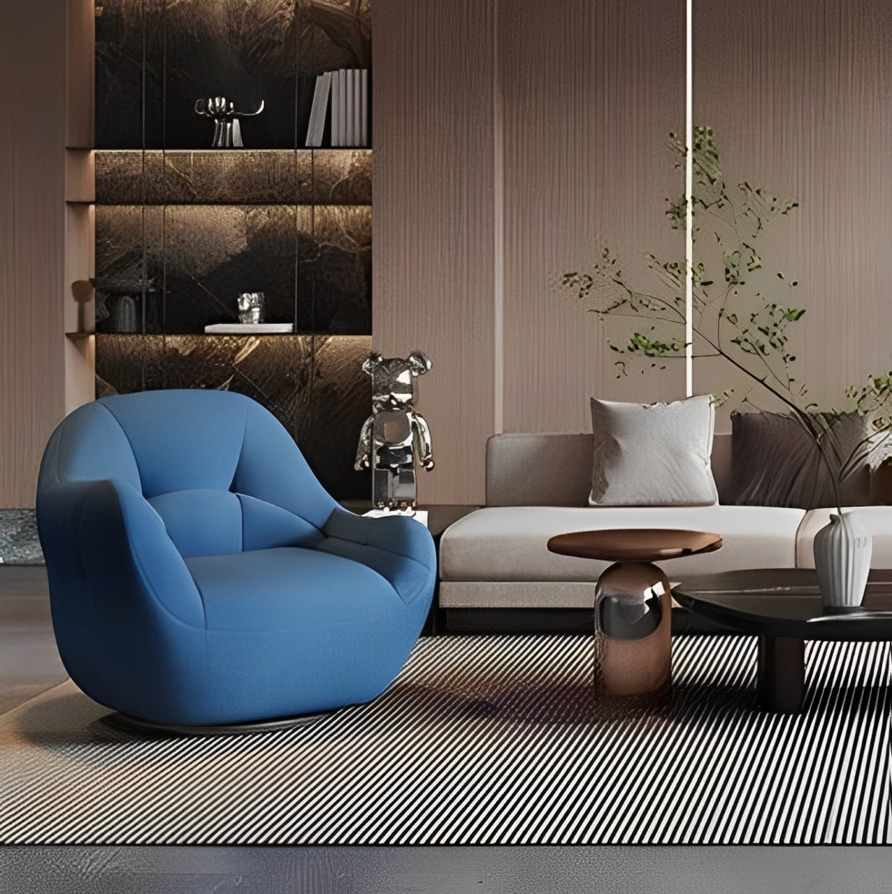 Sofa Lười Chân Xoay Linh Hoạt Vải Lanh Kiểu Italian Sang Trọng - Hình 2 Sofa Lười Chân Xoay Linh Hoạt Vải Lanh Kiểu Italian Sang Trọng - Hình 2