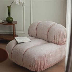 Sofa Lười Thư Giãn Vải Nhung Decor Hình Bông Hoa - Hình 3