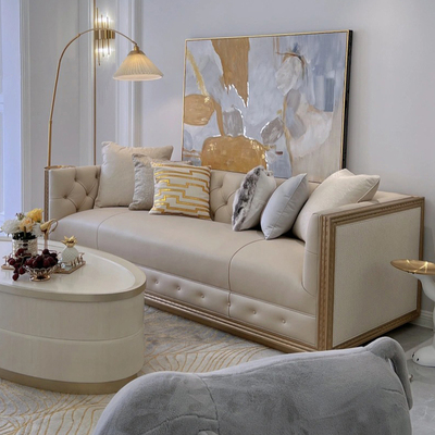 Sofa màu kem kiểu Mỹ nhẹ nhàng sang trọng kiểu Pháp hiện đại mẫu phòng khách phòng khách bọc da nghệ thuật gỗ nguyên khối cao cấp phong cách Châu Âu Sofa màu kem kiểu Mỹ nhẹ nhàng sang trọng kiểu Pháp hiện đại mẫu phòng khách phòng khách bọc da nghệ thuật gỗ nguyên khối cao cấp phong cách Châu Âu
