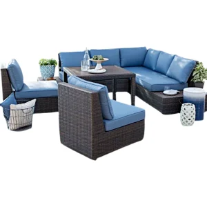 Sofa Mây Ngoài Trời: Ban Công Sân Vườn, Ghế Mây Ngoài Trời, Sân Thượng Giải Trí, Sofa Góc Chống Nắng và Chống Thấm Nước - Hình 5