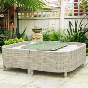 Sofa Mây Ngoài Trời, Sân Hiên Chống Nắng Chống Thấm Nước, Sofa Đôi Sáng Tạo, Ban Công Bàn Ghế Mây Ngoại Trời, Bộ Ba Món - Hình 2