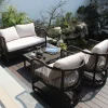 Sofa Mây Ngoài Trời Sân Mô Hình Phòng Sáng Tạo Mới Phong Cách Trung Quốc Giả Mây Sofa Bàn Cà Phê Kết Hợp Ban Công Nội Thất Ghế Mây