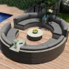 Sofa Mây Tròn Ngoài Trời: Sân Vườn, Ghế Mây Hình Bán Nguyệt, Sofa Khách Sạn Ngoài Trời, Sofa Cong Phòng Khách