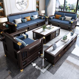 Sofa Mùa đông và mùa hè sử dụng kép Sofa gỗ mới kiểu Trung Quốc đồ nội thất gỗ phòng khách phong cách Zen hiện đại của Trung Quốc