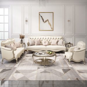 Sofa Mỹ nhẹ sang trọng gỗ rắn Sofa hậu hiện đại biệt thự sang trọng 123 nội thất phòng khách phong cách châu Âu phong cách Pháp - Hình 2