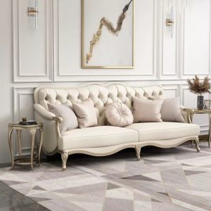 Sofa Mỹ nhẹ sang trọng gỗ rắn Sofa hậu hiện đại biệt thự sang trọng 123 nội thất phòng khách phong cách châu Âu phong cách Pháp