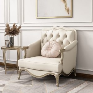 Sofa Mỹ nhẹ sang trọng gỗ rắn Sofa hậu hiện đại biệt thự sang trọng 123 nội thất phòng khách phong cách châu Âu phong cách Pháp - Hình 4