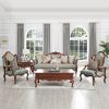 Sofa Mỹ Sofa gỗ chắc chắn Sofa da nghệ thuật 3 chỗ Sofa phong cách Châu Âu chạm khắc phòng khách Sofa vải Ghế giải trí