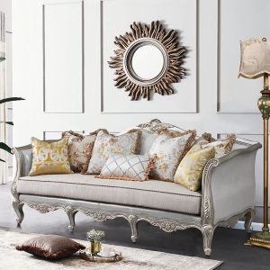 Sofa Mỹ Sofa gỗ chắc chắn Sofa da nghệ thuật 3 chỗ Sofa phong cách Châu Âu chạm khắc phòng khách Sofa vải Ghế giải trí - Hình 2