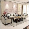 Sofa New Trung Quốc phong cách Sofa phòng nhỏ hiện đại nhỏ gọn gỗ rắn vải Sofa mô hình phòng khách sạn đẹp đồ nội thất sang trọng hàng loạt