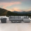 Sofa ngoài trời bàn trà kết hợp nhà khách sofa ngoài trời ghế mây Phong cách Châu Âu giải trí gió gỗ tếch chống thấm nước