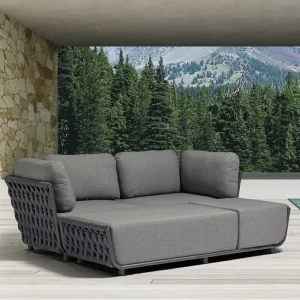 Sofa ngoài trời bàn trà kết hợp nhà khách sofa ngoài trời ghế mây Phong cách Châu Âu giải trí gió gỗ tếch chống thấm nước - Hình 3