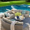 Sofa ngoài trời sân biệt thự sân vườn ngoài trời hình vòng cung giải trí kết hợp hợp kim nhôm chống thấm nước và chống nắng